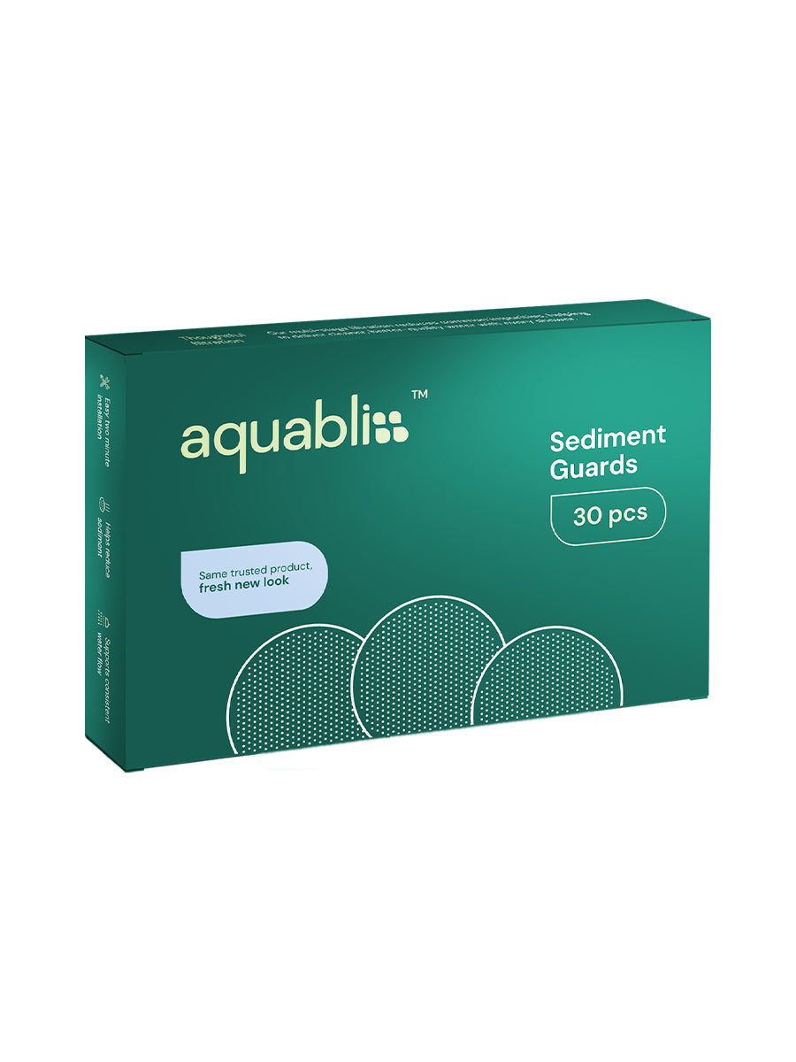 Box of Aquabliss sediment guards on a white background