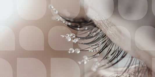 close up of water on lashes 