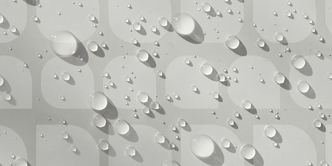 water droplets on shower wall