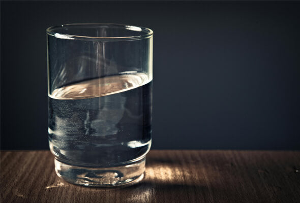 filtered water in a glass
