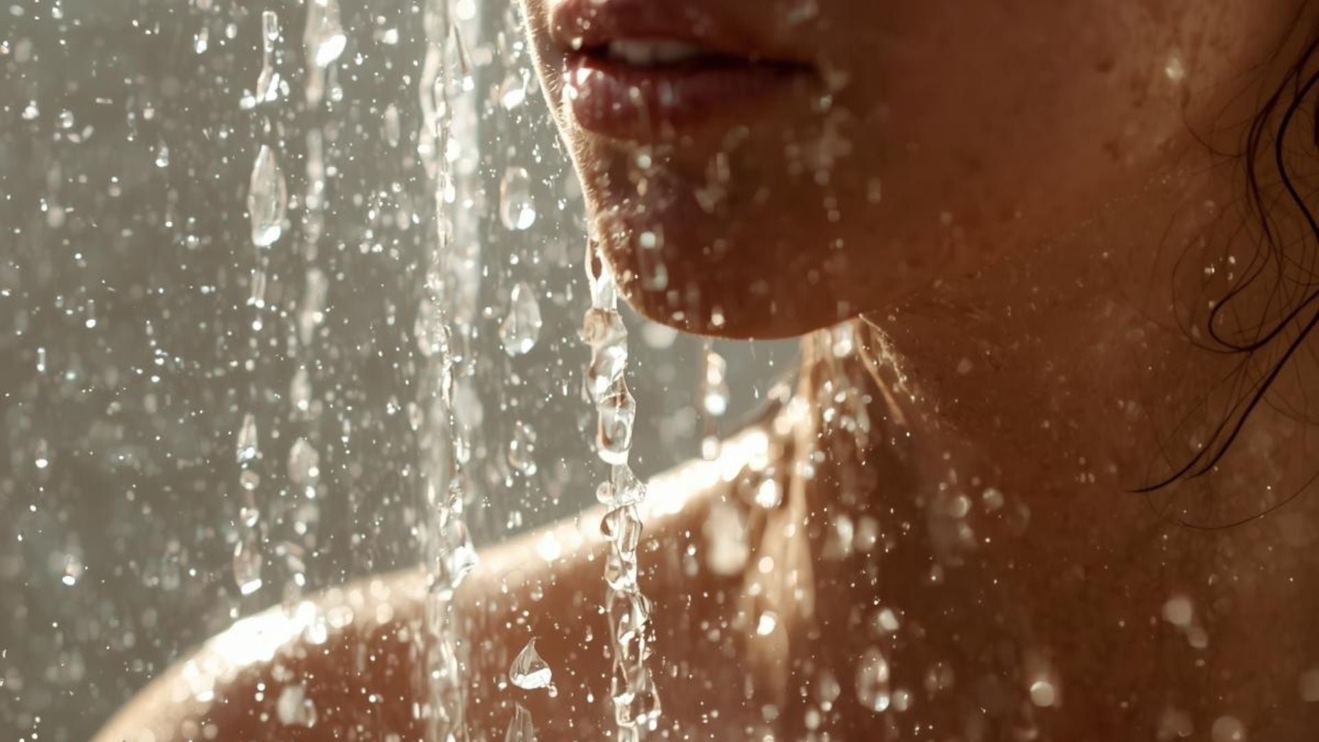 Someone´s face with water on it