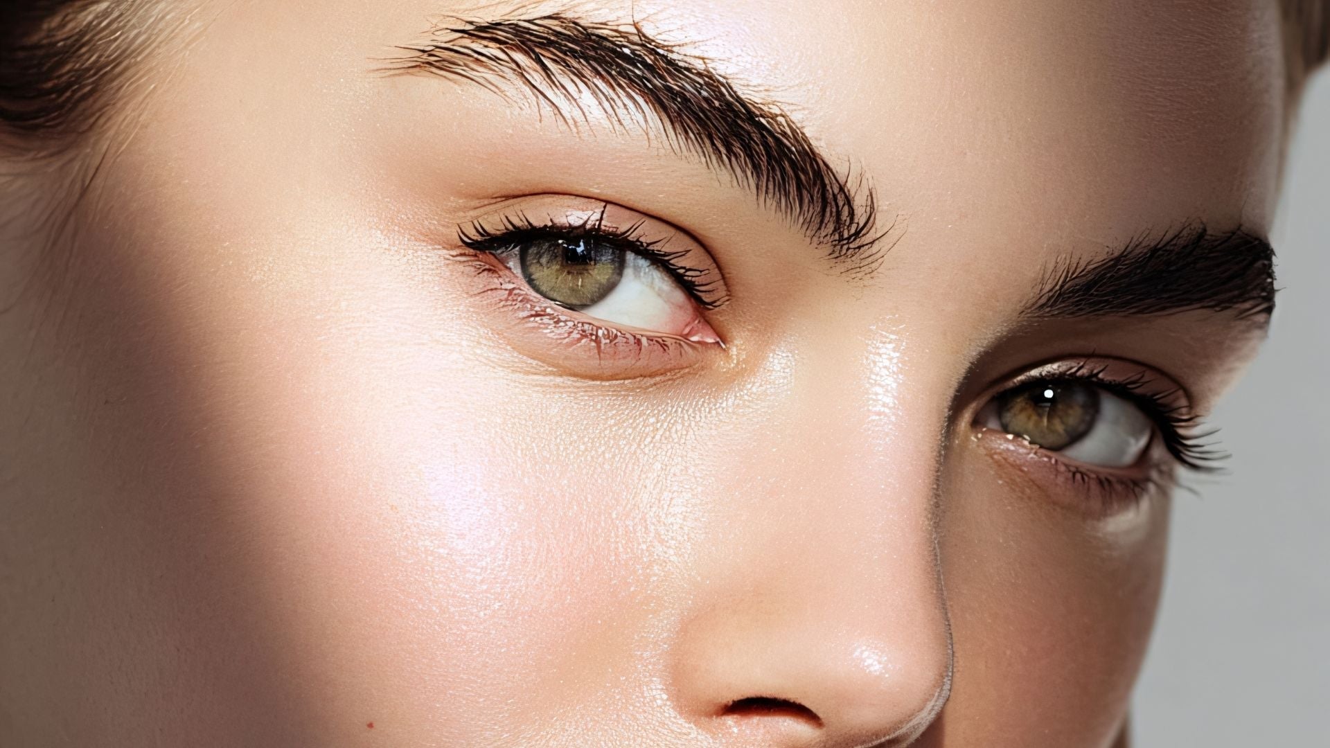 Beatiful face showing her eyes and eyebrowns