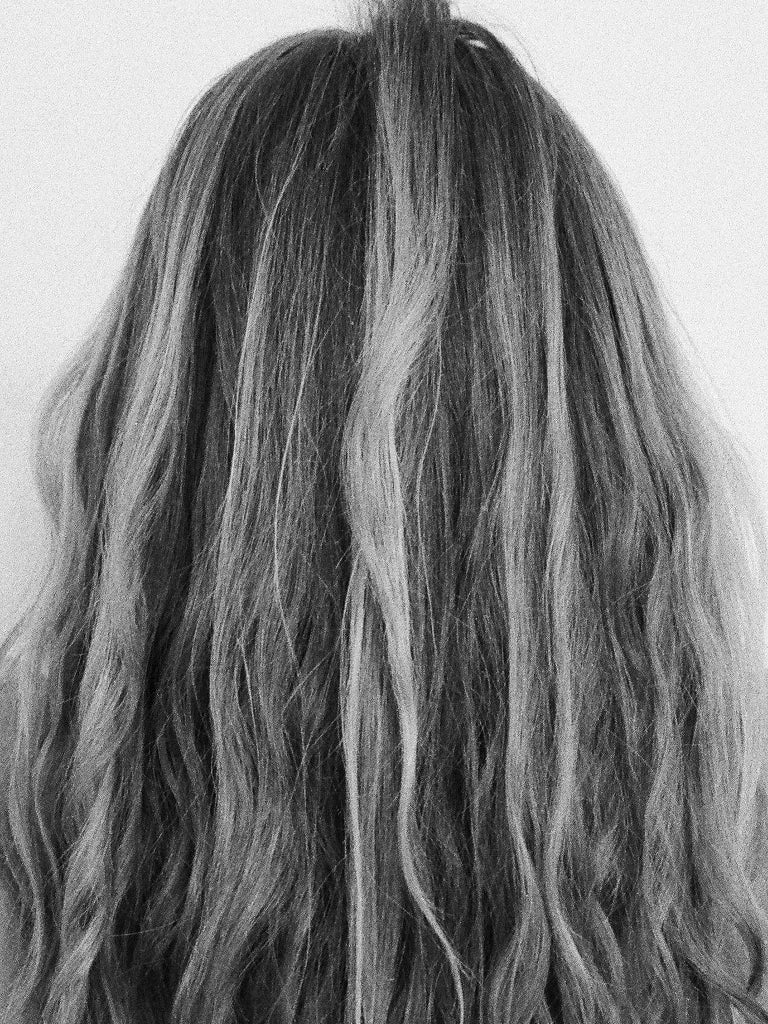 Black and white hair with gradient color effect