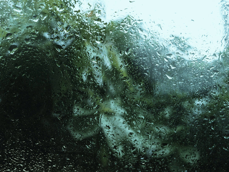 Close-up of a glass screen with water droplets 