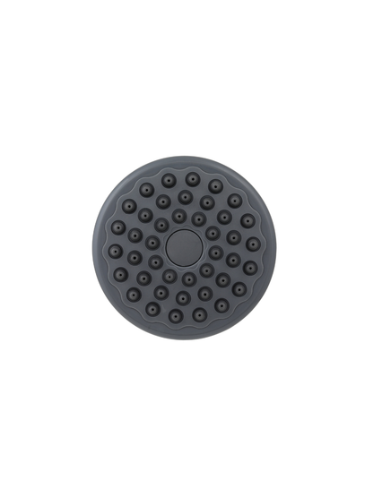 Chrome shower head with Aquabilss branding on a white background