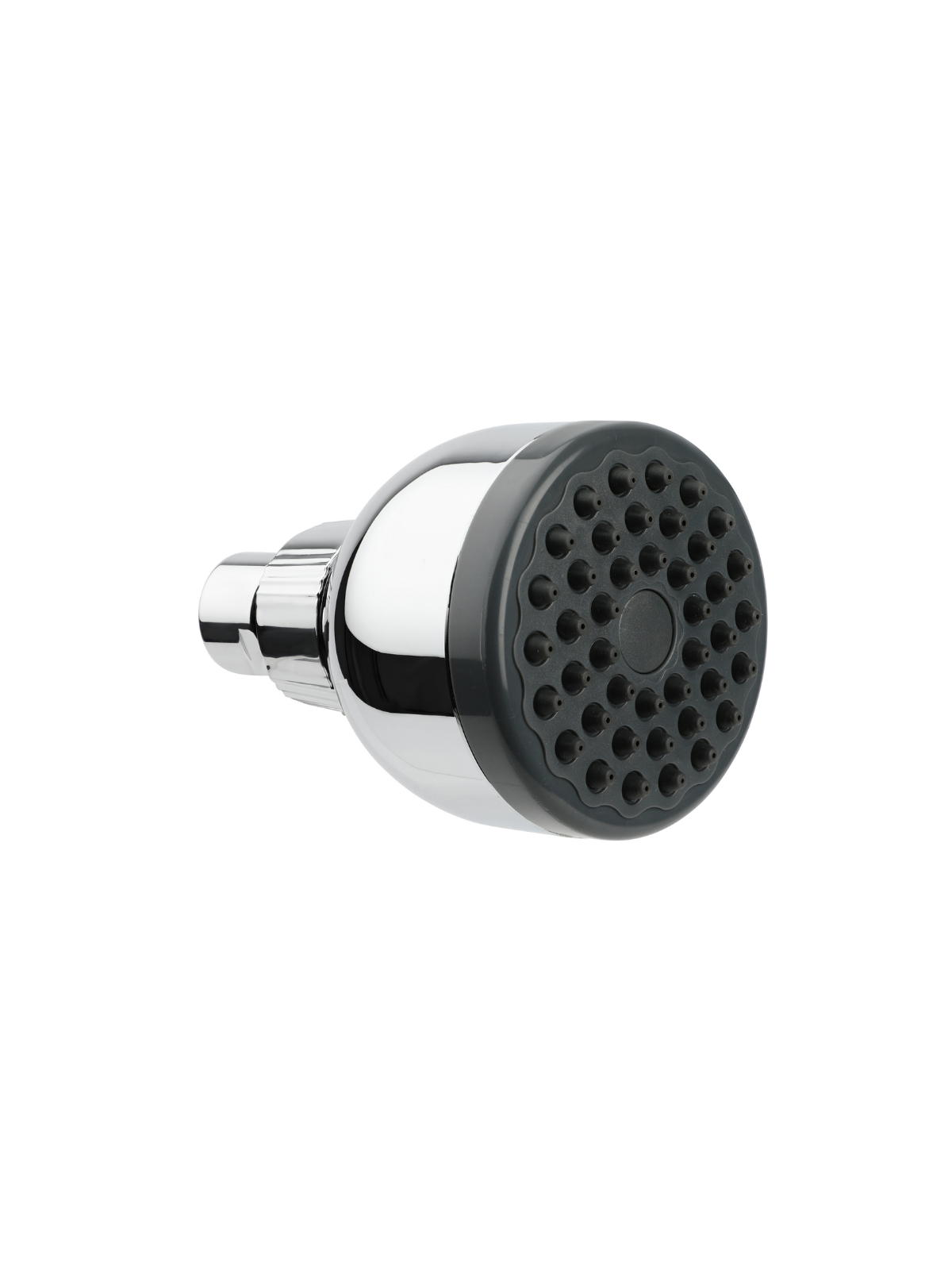 Chrome shower head with Aquabilss branding on a white background