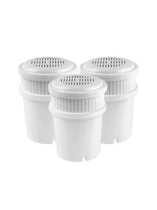 Aquabliss pack of three water pitcher cartridges on a white background 