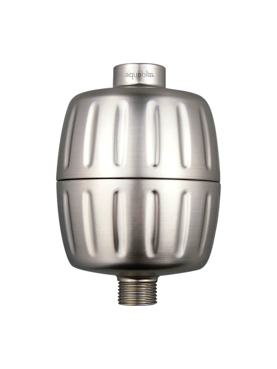 SF500 Daily Essential+ Shower Filter in brushed nickel  on a white background 