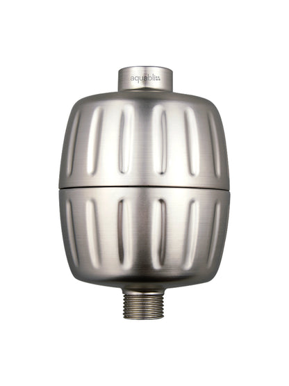 SF500 Daily Essential+ Shower Filter in brushed nickel  on a white background 