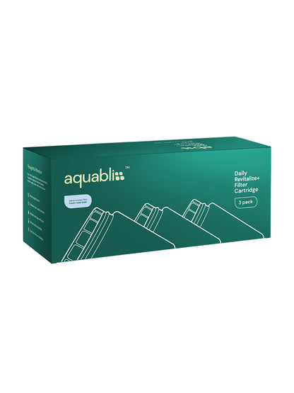 Aquabliss shower filter cartridges in packaging on a white background 