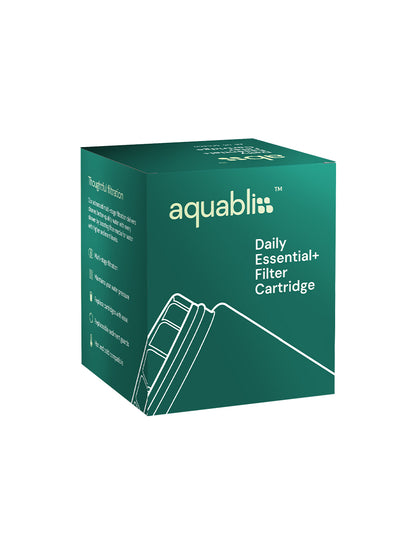 Aquabliss shower filter cartridge in packaging on a white background 