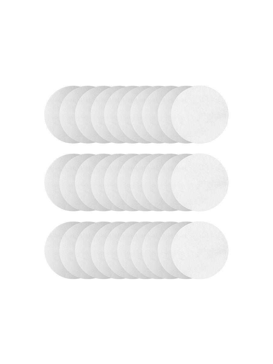 Multiple sediment guards stacked on a white background