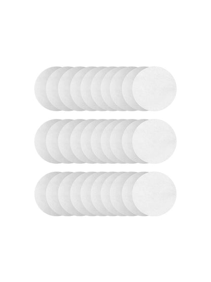 Multiple sediment guards stacked on a white background