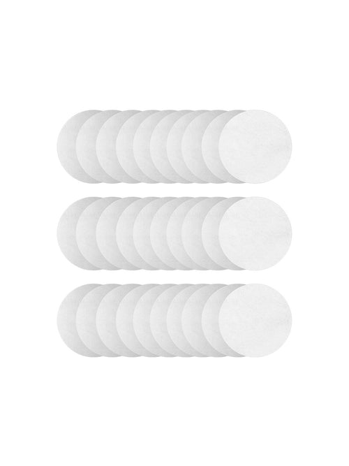 Multiple sediment guards stacked on a white background