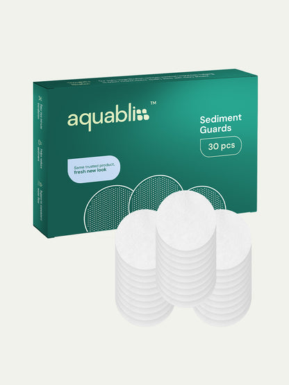 Box of Aquabliss sediment guards with the box on a white background