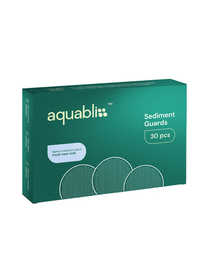 Box of Aquabliss sediment guards on a white background