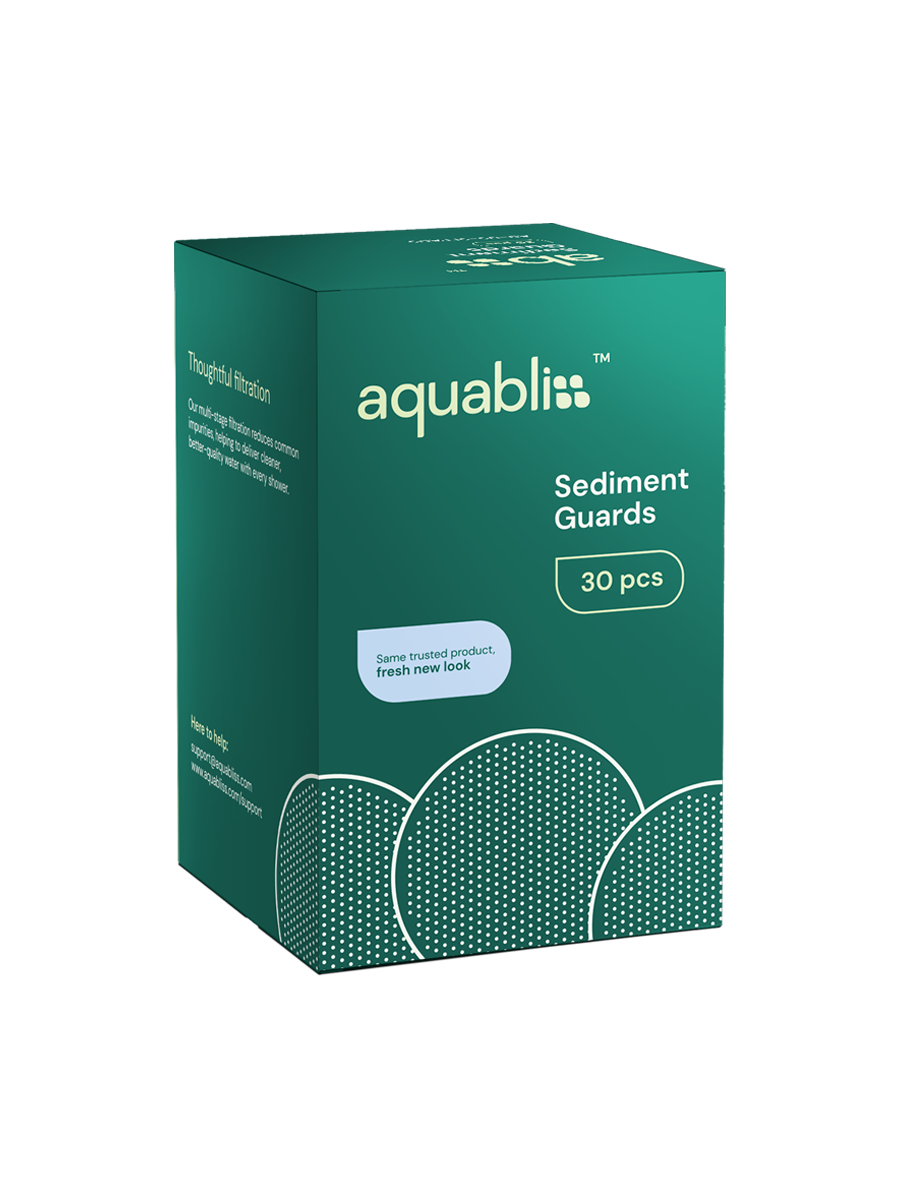 Box of Aquabliss sediment guards on a white background