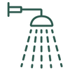 fixed shower head icon dark green