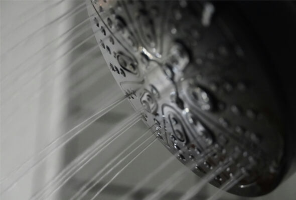 showerhead with hard water shower filter