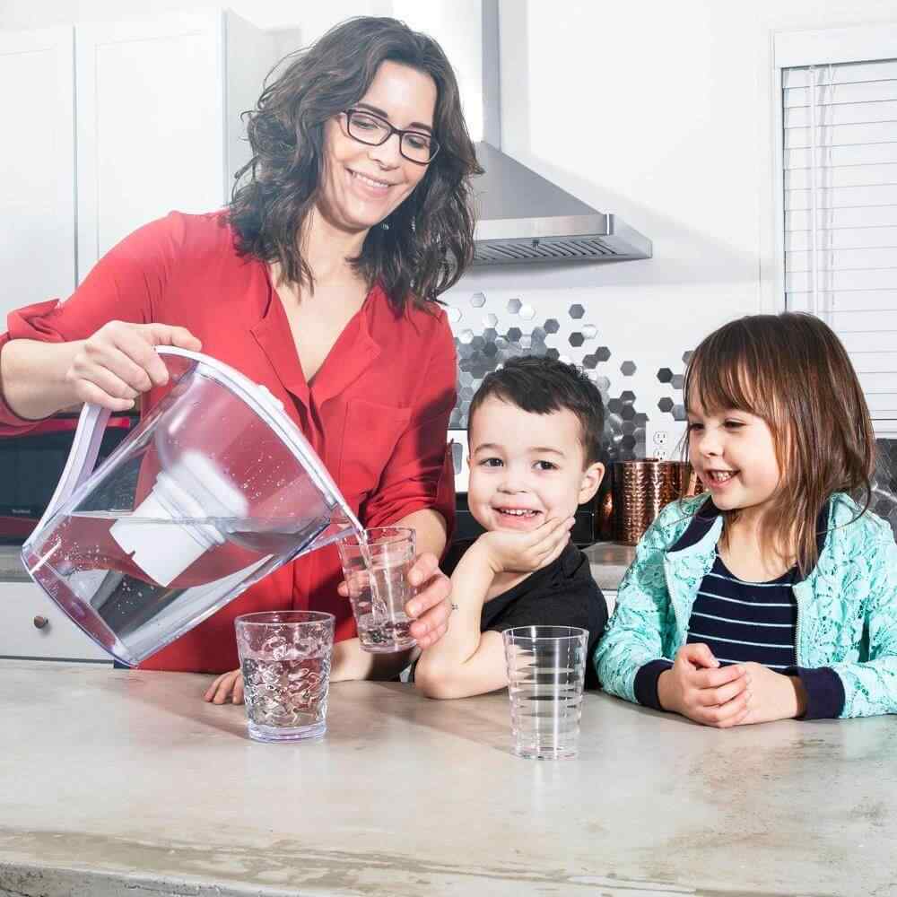 family using AquaBliss 10-Cup Water Filter Pitcher - White (FWP1)